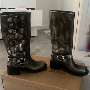 Steve Madden Black Moto Boots